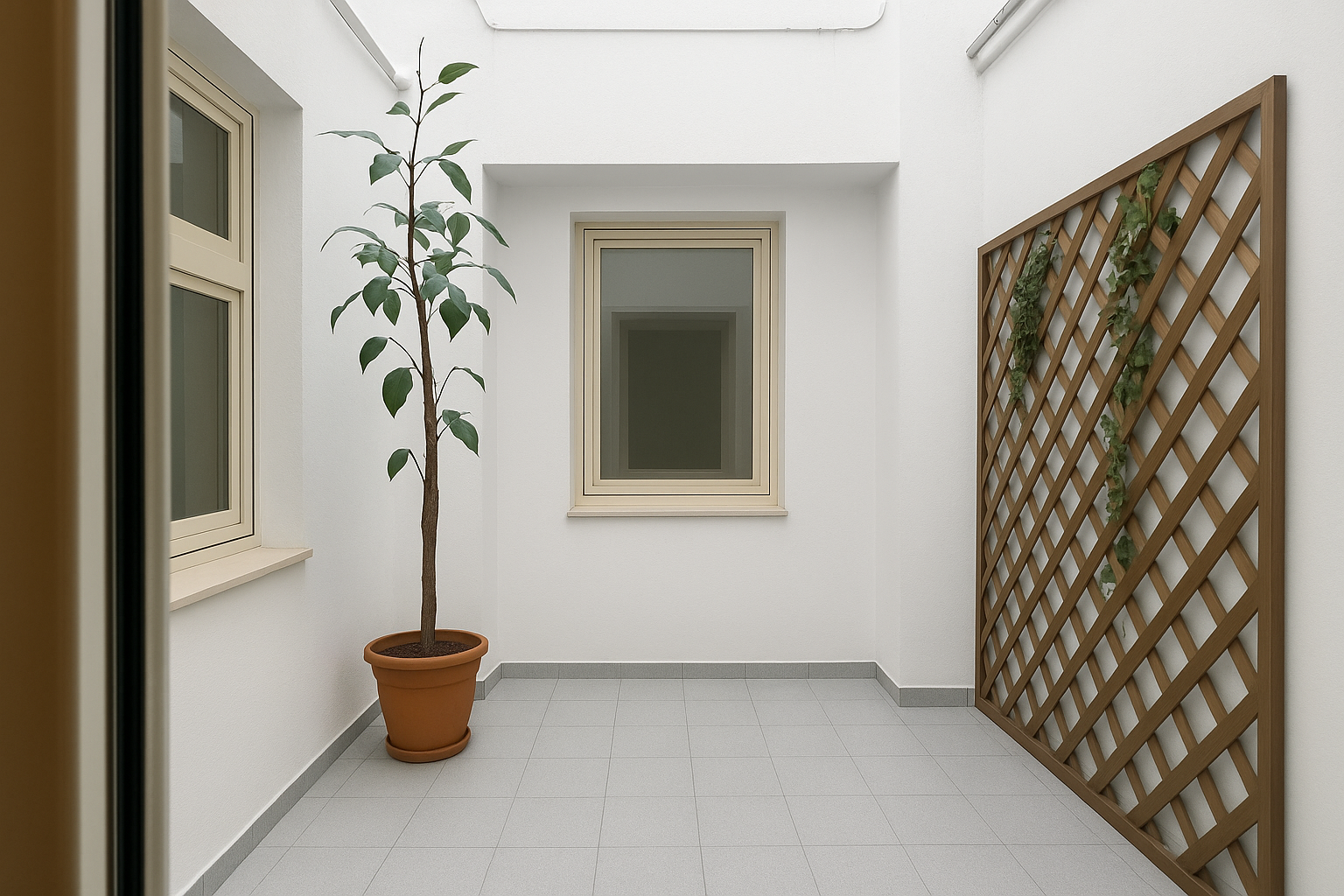 [Imagen del patio interior / galería actual]